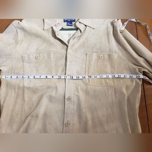 ALAN FLUSSER 100% Suede Men’s Shirt Medium Long Sleeve Button, New with Tags